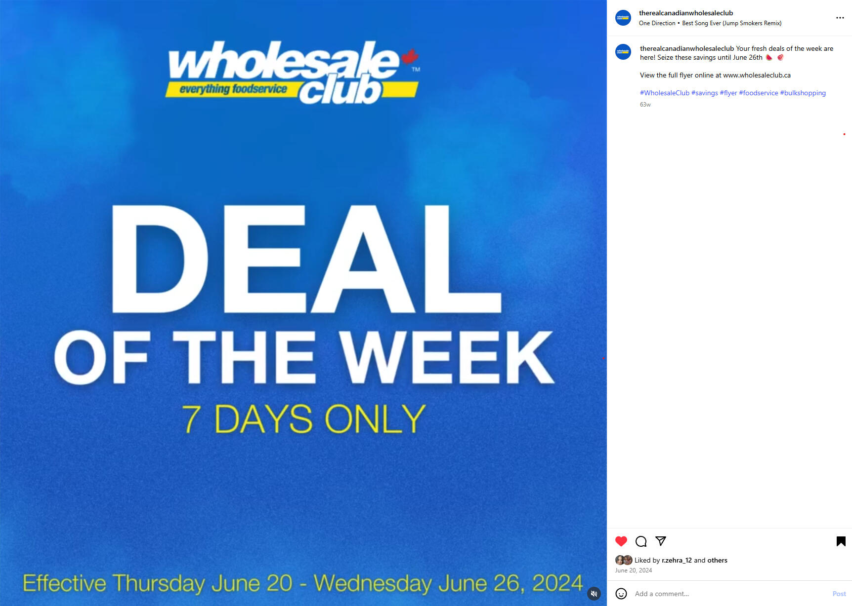 Deal of the Week, Wholesale Club